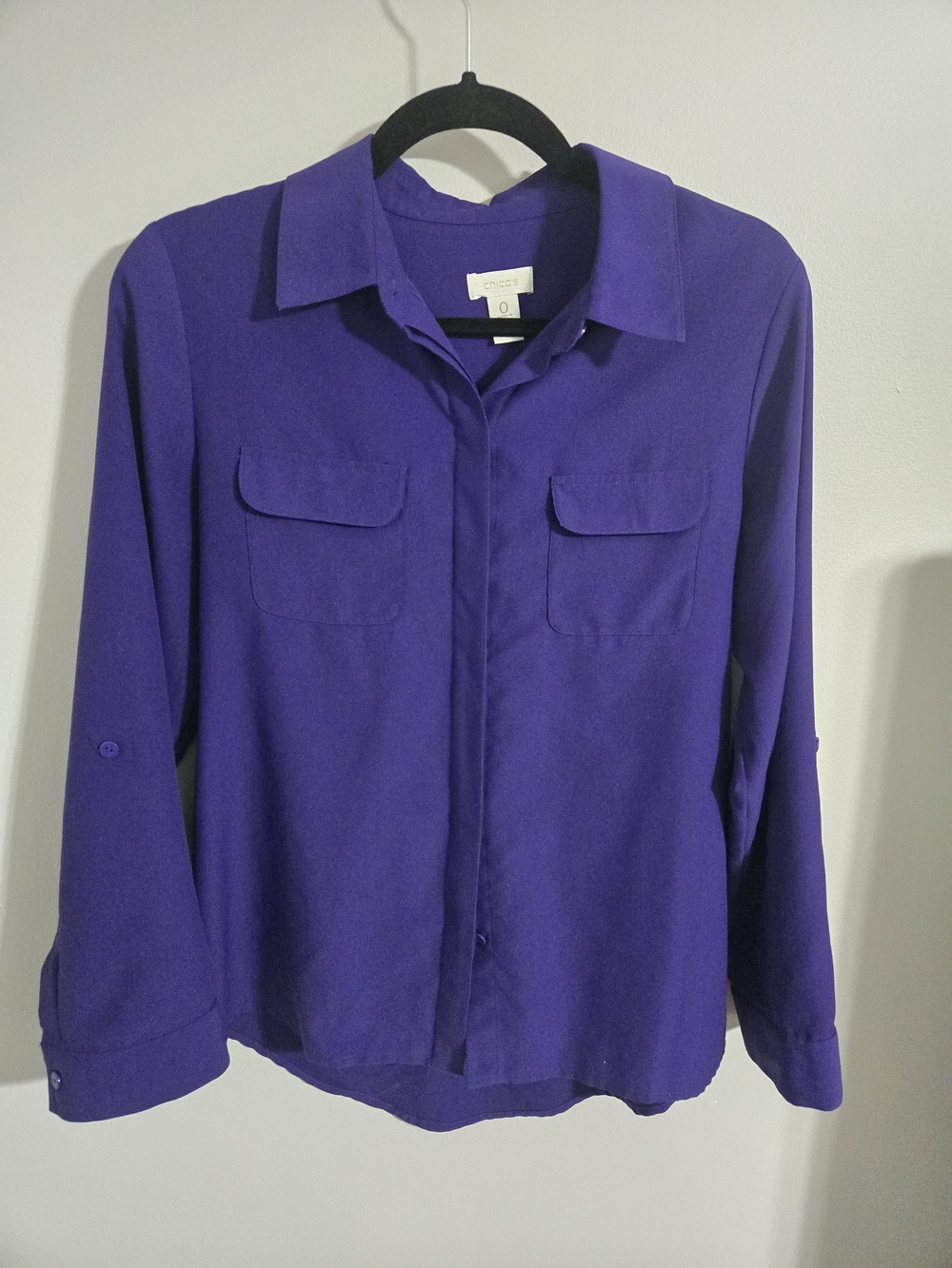 Chico's Vibrant Purple Button-Front Blouse
